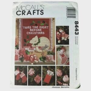 McCall's Crafts 8443 Cat Wall Hanging Stockings Boy/Girl Ornament & Garland
